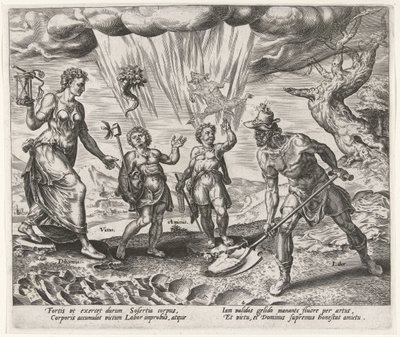 Labor Rewarded with Food and Clothing (series title) by Philips Galle