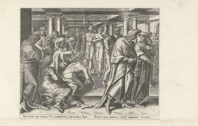 Christ and the Adulterous Woman (Six Scenes with Christ and Women from the Gospels) by Philips Galle
