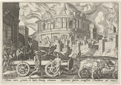 The Chaldeans Take the Columns of the Temple of Jerusalem by Philips Galle