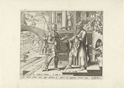 The Eldest Brother of the Prodigal Son is Angry (Parable of the Prodigal Son) by Philips Galle