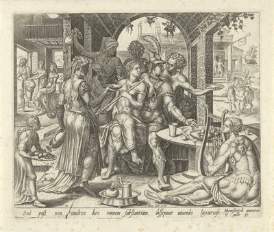The Prodigal Son Wastes His Inheritance (Parable of the Prodigal Son) by Philips Galle