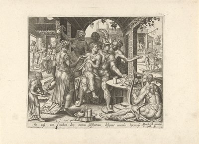 The Prodigal Son Wastes His Inheritance (Parable of the Prodigal Son) by Philips Galle