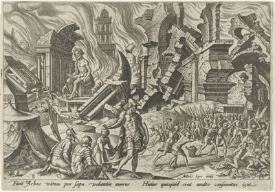 The Destruction of Ai and the Stoning of Achan (The Days of Calamity of the Jewish People) by Philips Galle