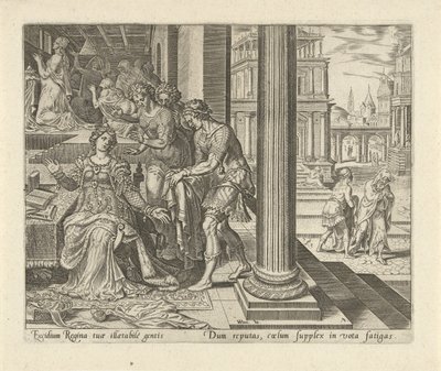 Esther Hears from Her Maids that Mordecai Wears Mourning Clothes (History of Esther series) by Philips Galle