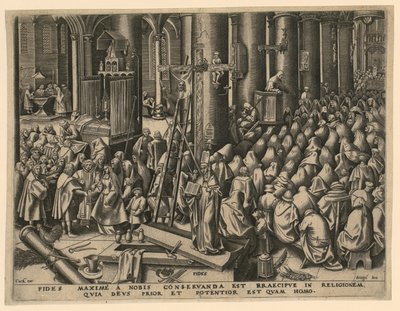 Faith (Fides), Plate 1 of the Series "The Seven Virtues" by Philips Galle