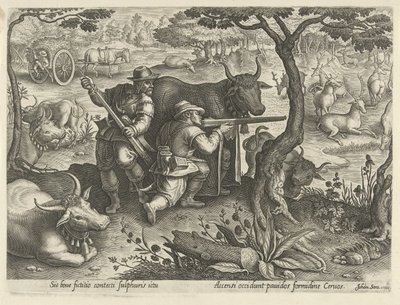 Deer Hunt with Camouflage by Philips Galle