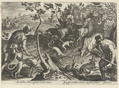 Deer Hunt with Traps by Philips Galle