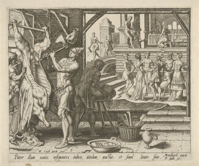 The Fattened Calf is Slaughtered by Philips Galle