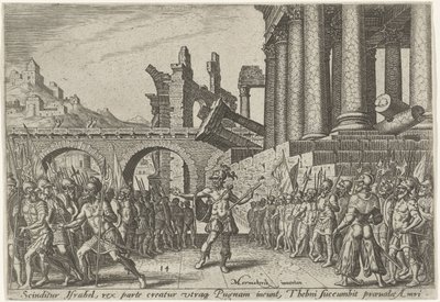 The People of Israel Divided Between Tibni and Omri (The Days of Calamity of the Jewish People) by Philips Galle