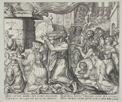 Job Sacrificing for the Sins of His Children by Philips Galle