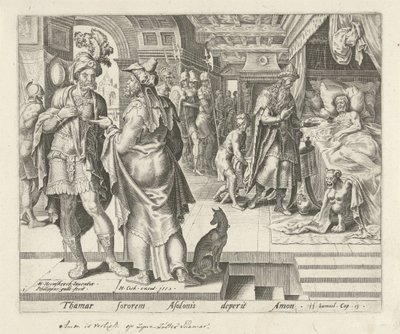 Jonadab Advises Amnon (History of Tamar and Amnon) by Philips Galle