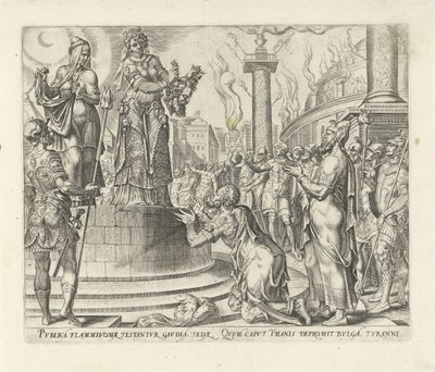 Judith Showing the Head of Holofernes to the People (History of Judith and Holofernes) by Philips Galle
