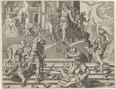King Josiah Orders the Destruction of the Temple of Baal by Philips Galle