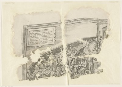 Upper Left Corner of a Print of the Scene of Cebes (Tabula Cebetis Carta Vitae) by Philips Galle
