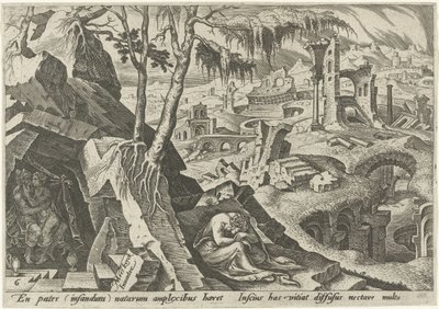 Lot and His Daughters The Days of Calamity of the Jewish People (series title) by Philips Galle