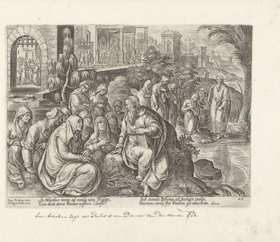Paul Converts the Women of Philippi (Acts of the Apostles) by Philips Galle