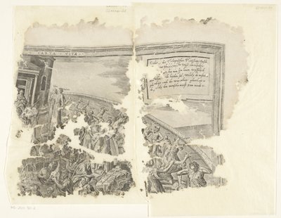 Upper Right Corner of a Print of the Scene of Cebes by Philips Galle