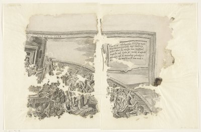 Upper Right Corner of a Print of the Scene of Cebes (Tabula Cebetis Carta Vitae) by Philips Galle