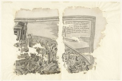Upper Right Corner of a Print of the Scene of Cebes by Philips Galle