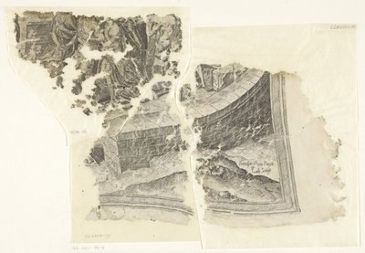 Lower Right Corner of a Print of the Scene of Cebes (Tabula Cebetis Carta Vitae) by Philips Galle
