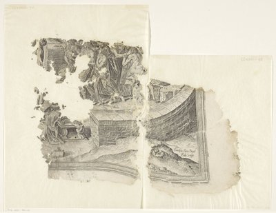 Lower Right Corner of a Print of the Scene of Cebes (Tabula Cebetis Carta Vitae) by Philips Galle