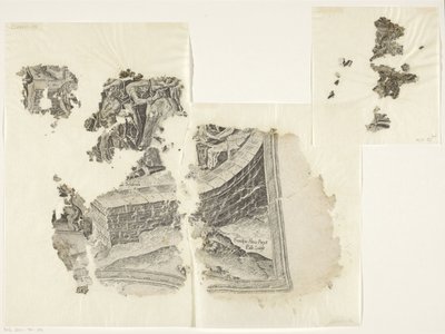 Lower Right Corner of a Print of the Scene of Cebes by Philips Galle