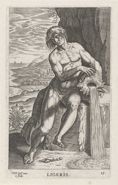 River God Ligeris (River and Sea Gods series) by Philips Galle