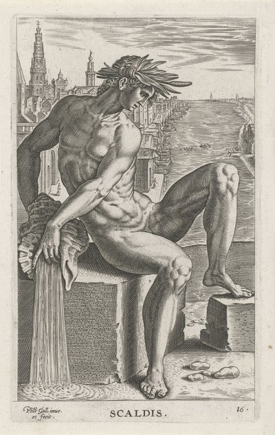 River God Scaldis by Philips Galle