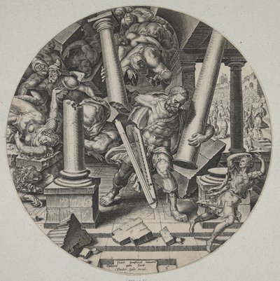 Samson Destroying the Temple of the Philistines by Philips Galle