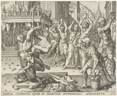 Stoning of the Elders (Story of Susanna series) by Philips Galle