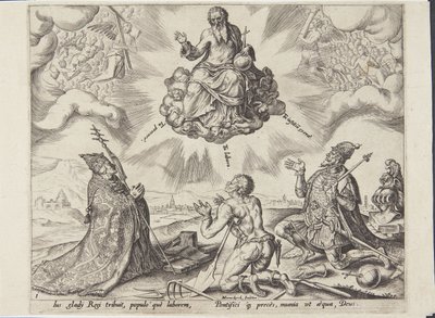 The Lord Assigning Duties to the Three Estates by Philips Galle