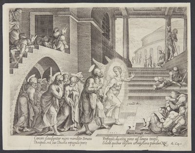 The Angel Delivering the Apostles Out of the Prison by Philips Galle