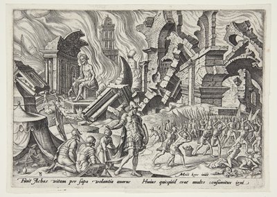 The Destruction of Ai and the Stoning of Achan by Philips Galle