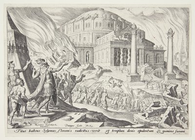 The Destruction of Jerusalem by Emperor Titus by Philips Galle