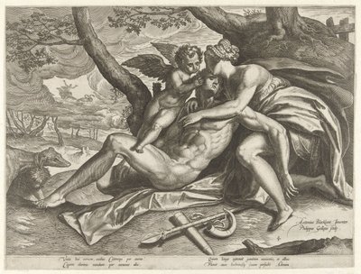 Venus Mourns the Death of Adonis by Philips Galle