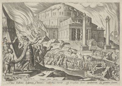 Destruction of Jerusalem by Emperor Titus by Philips Galle