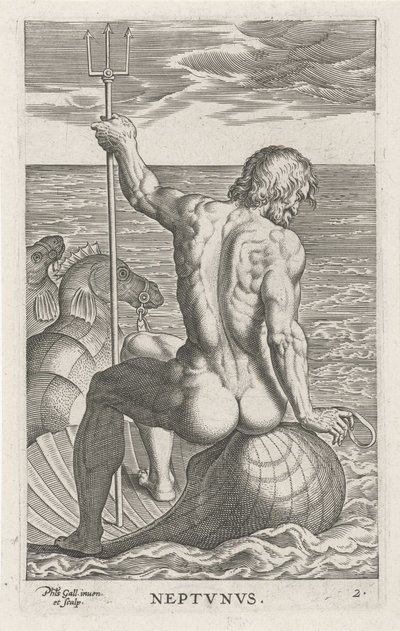 Sea God Neptune (River and Sea Gods series) by Philips Galle