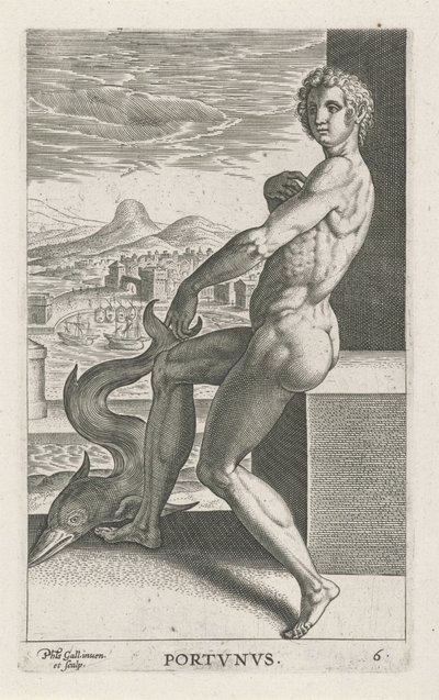 Sea God Portunus by Philips Galle