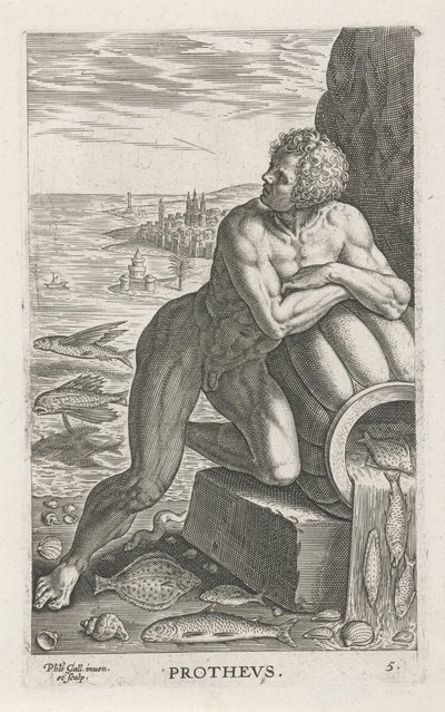 Sea God Proteus by Philips Galle