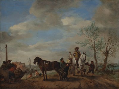 A Man and a Woman on Horseback by Philips Wouwerman