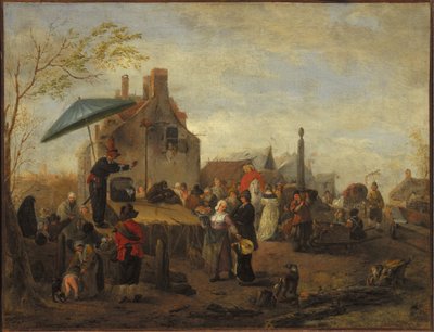 Jugglers at a Market by Philips Wouwerman