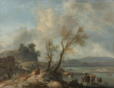 Landscape with Sandy Path beside a River by Philips Wouwerman