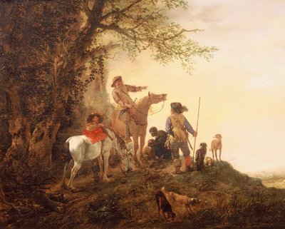 Resting Hunters by Philips Wouwerman