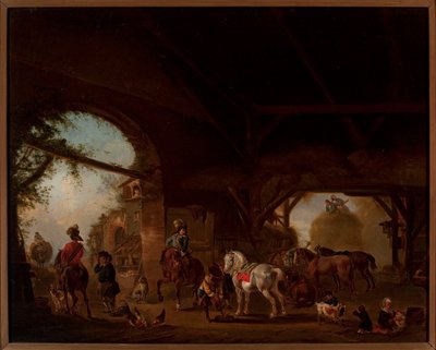 Genre Scene on the Farm by Philips Wouwerman
