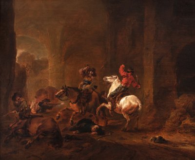 Bandits Ambushing Travelers on a Path among Ruins, c.1635-50 by Philips Wouwermans or Wouwerman