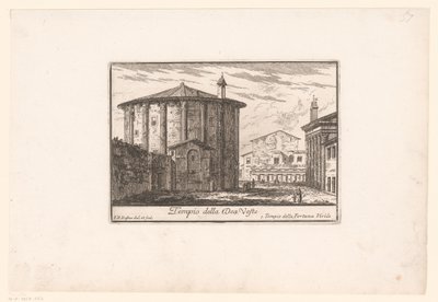 View of the Temple of Vesta (series: Views of Ancient and Modern Rome) by Philothée Francois Duflos