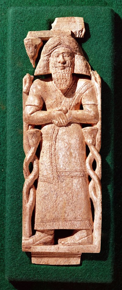 Ivory Plaquette of a God, from the State Bed of Hazael, King of Damascus, Syrian, from Arslan Tasch (Hadatou) by Phoenician