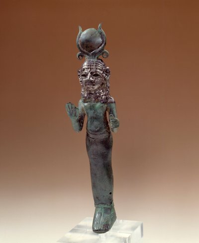 Oriental Antiquities: Phenician Goddess. Statuette of Bronze and Silver. 700-600 BC. Paris, Louvre Museum by Phoenician