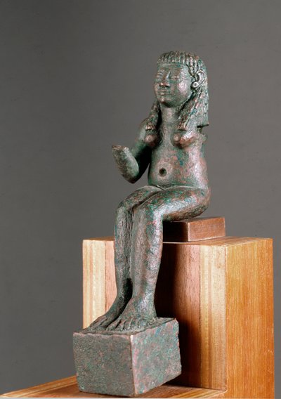 Phoenician Art: Representation of the Deity Astarte. Bronze Sculpture from the 7th Century BC. From the Shrine of Carambolo in Spain. Seville, Archeological Museum by Phoenician