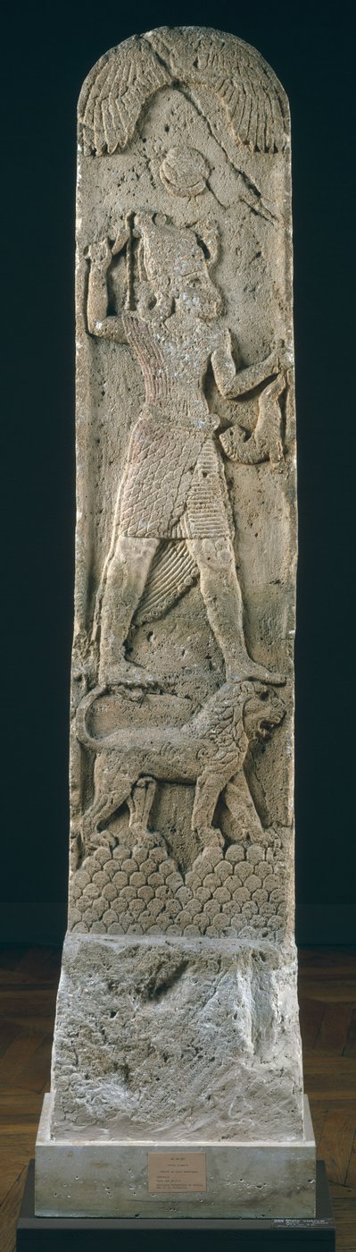 Votive Stela Depicting a God Standing on a Lion, from Amrith by Phoenician School